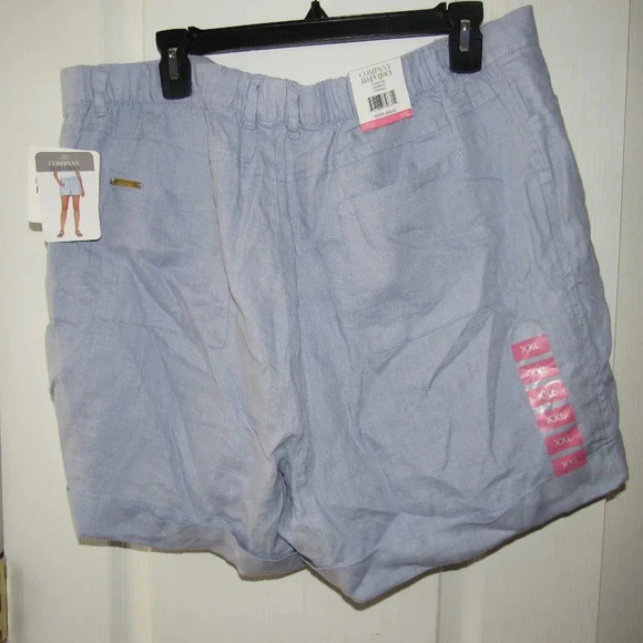 NWT COMPANY ELLEN TRACY Chambray (100% Linen) Cuffed Shorts Plus Size XXL - Picture 2 of 5